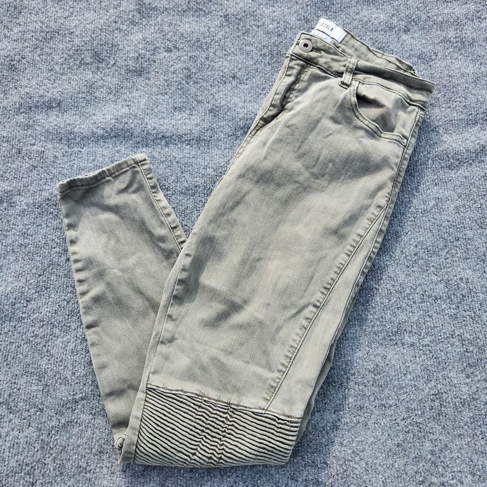 women's Pistola‎ MOTO skinny jeans/pants Olive Green stretch mid-rise size 30